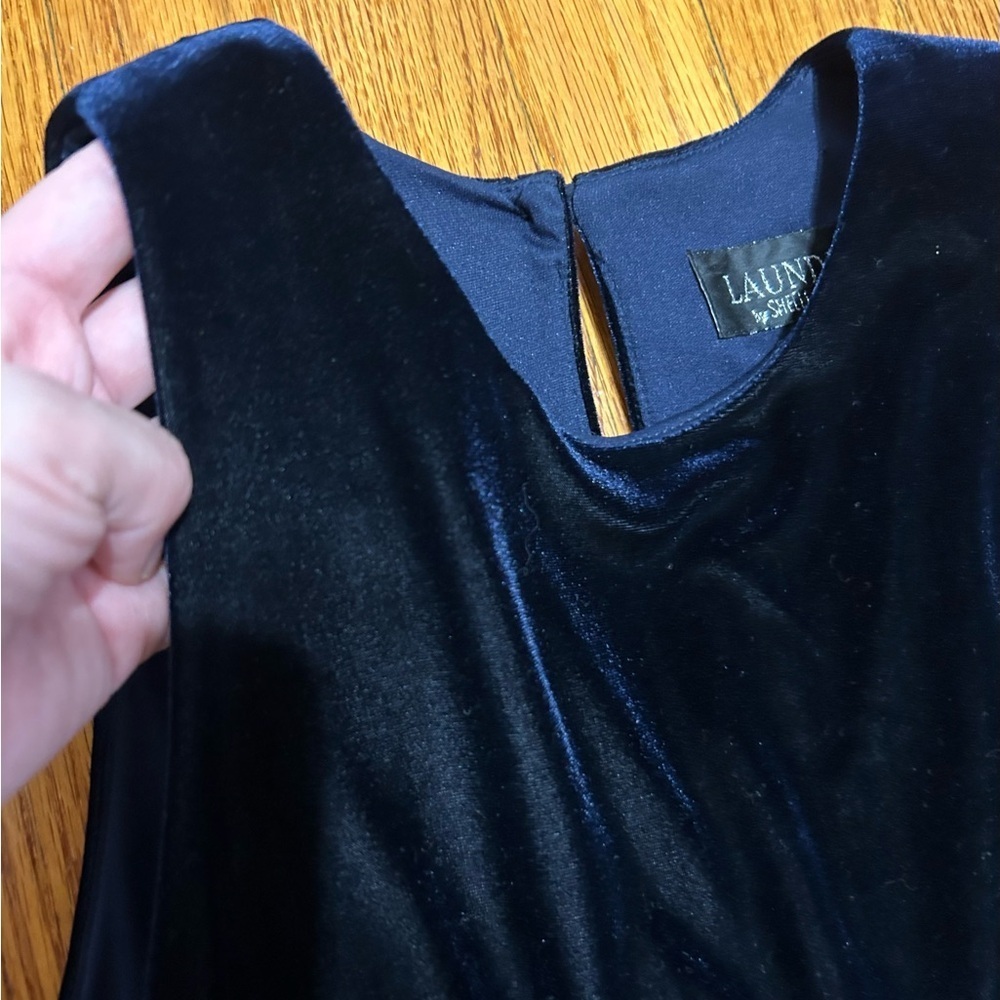 LAUNDRY By Sheli Segal Vintage 90s Velour Vampire Queen Goth Gown Size 10 - Picture 5 of 14